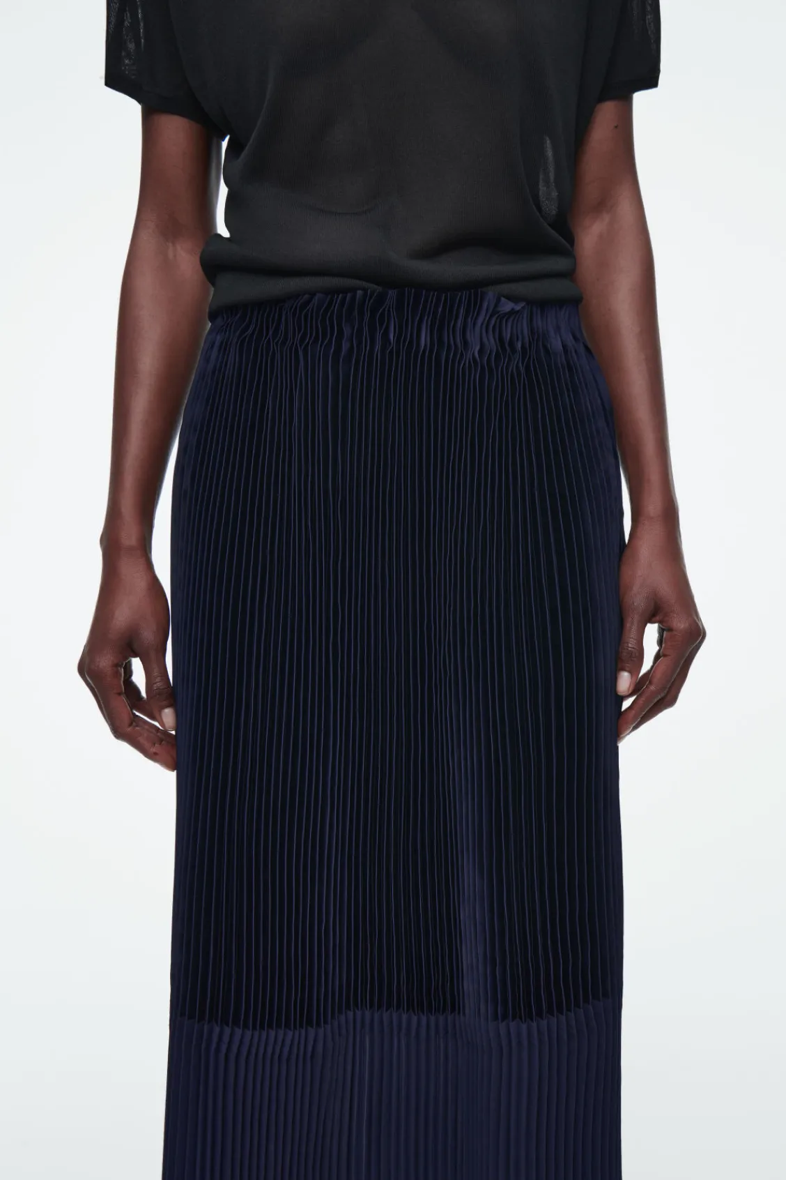 COS PANELED PLEATED COLUMN MAXI SKIRT-Women Skirts