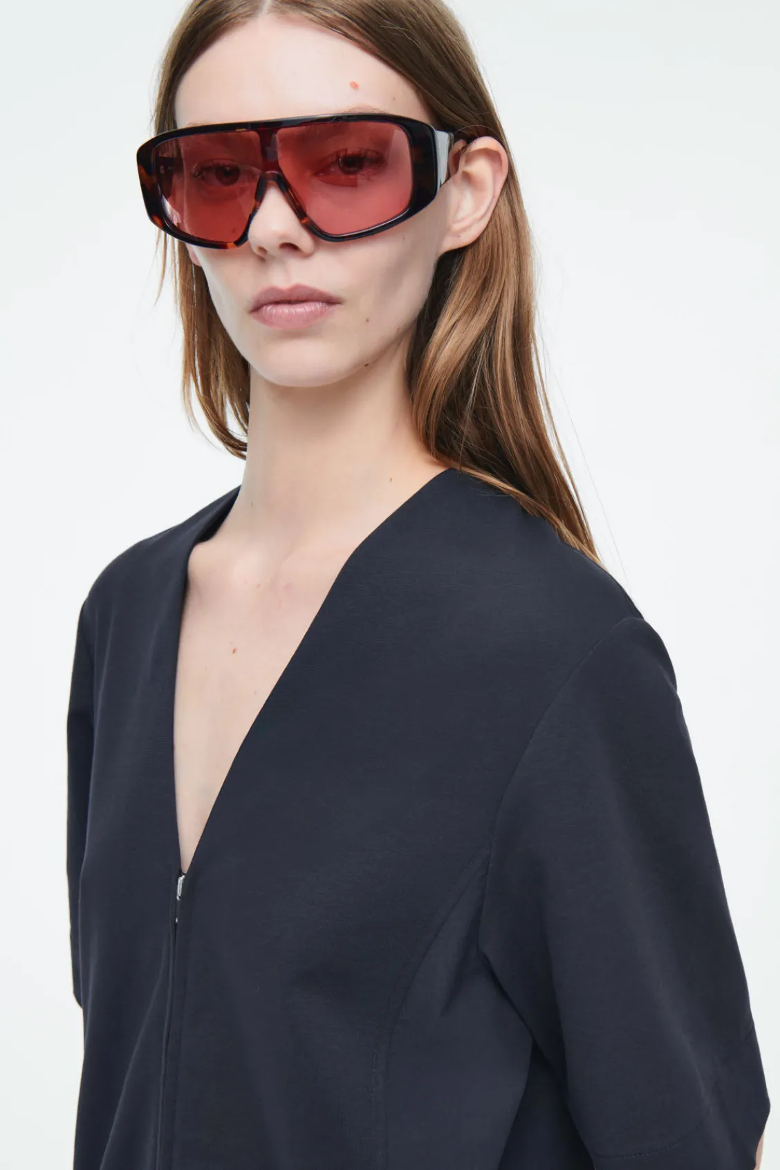 COS PANELED V-NECK JUMPSUIT-Women Dresses & Jumpsuits | Pants