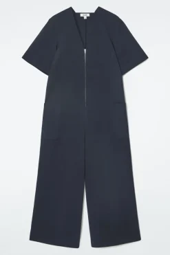 COS PANELED V-NECK JUMPSUIT-Women Dresses & Jumpsuits | Pants