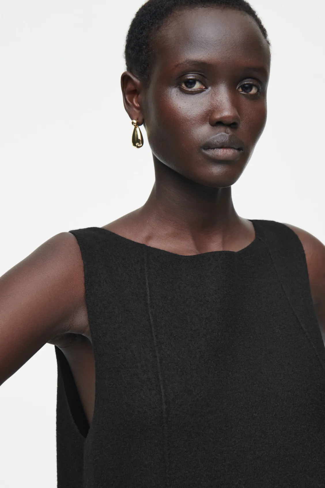 COS PANELED WOOL SHIFT DRESS-Women Dresses & Jumpsuits | Sweaters & Cardigans