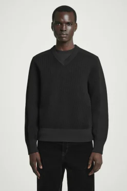 COS PANELLED WOOL V-NECK JUMPER- Sweaters & Cardigans