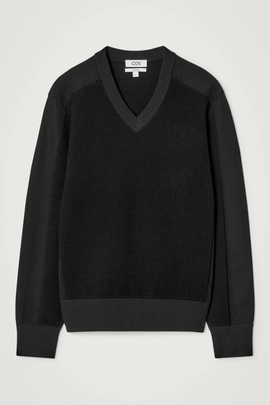 COS PANELLED WOOL V-NECK JUMPER- Sweaters & Cardigans