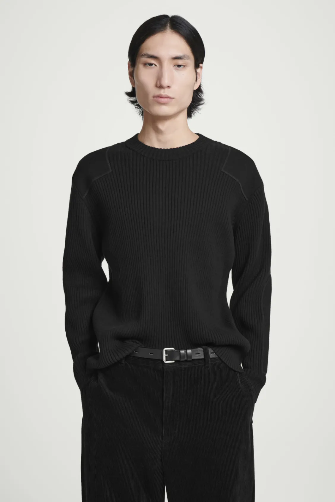 COS PATCH-DETAIL WOOL-BLEND SWEATER- Sweaters & Cardigans
