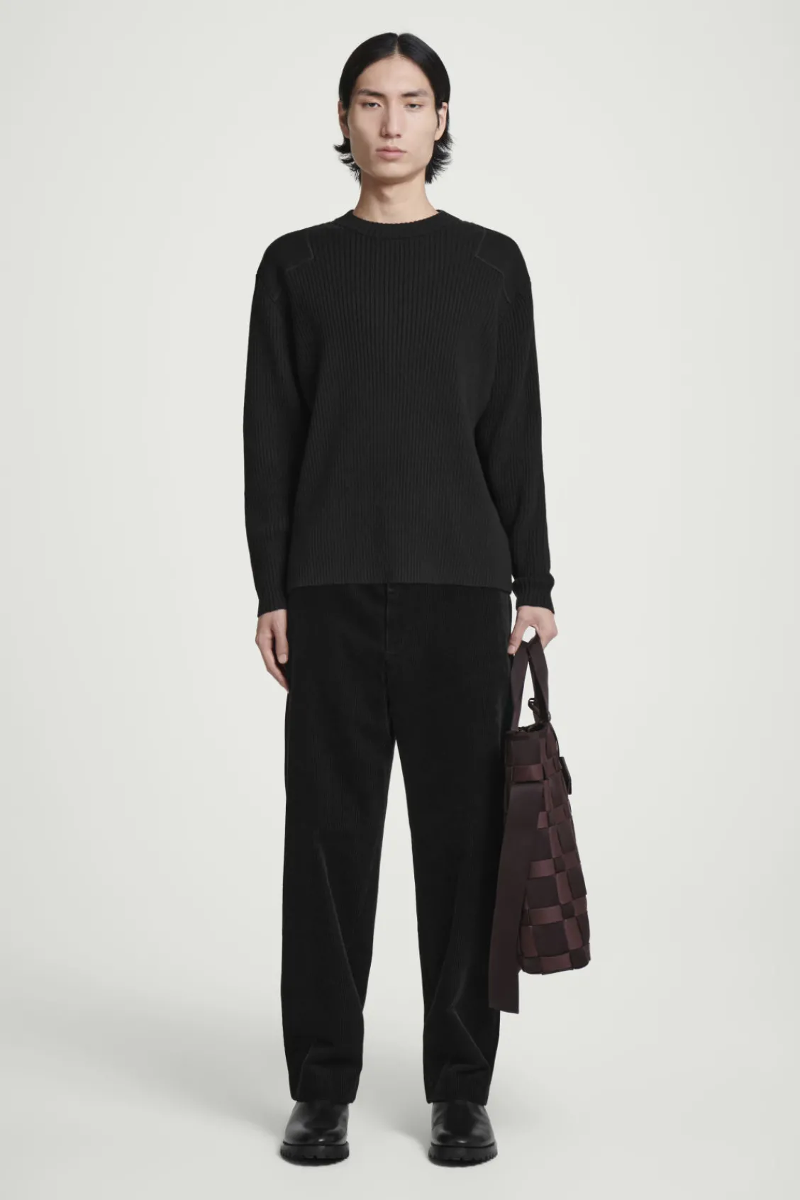 COS PATCH-DETAIL WOOL-BLEND SWEATER- Sweaters & Cardigans