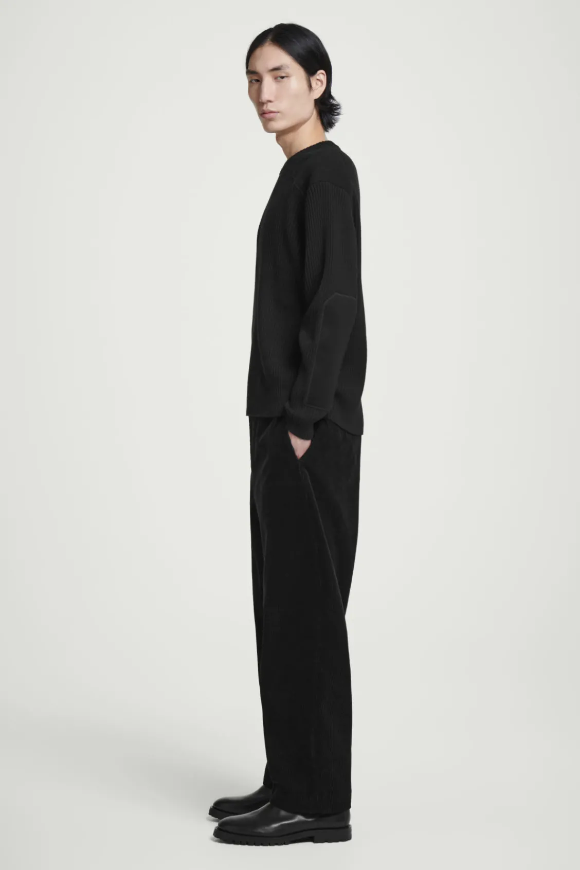 COS PATCH-DETAIL WOOL-BLEND SWEATER- Sweaters & Cardigans
