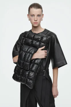 COS PILLOW OVERSIZED QUILTED CLUTCH - LEATHER-Women Bags