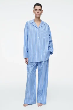 COS PINSTRIPED COTTON PAJAMA PANTS-Women Pants