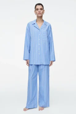 COS PINSTRIPED COTTON PAJAMA SHIRT-Women Shirts & Blouses | Tops