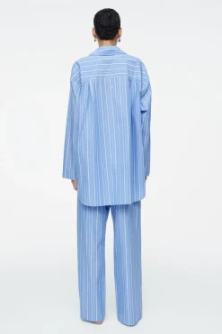 COS PINSTRIPED COTTON PAJAMA PANTS-Women Pants