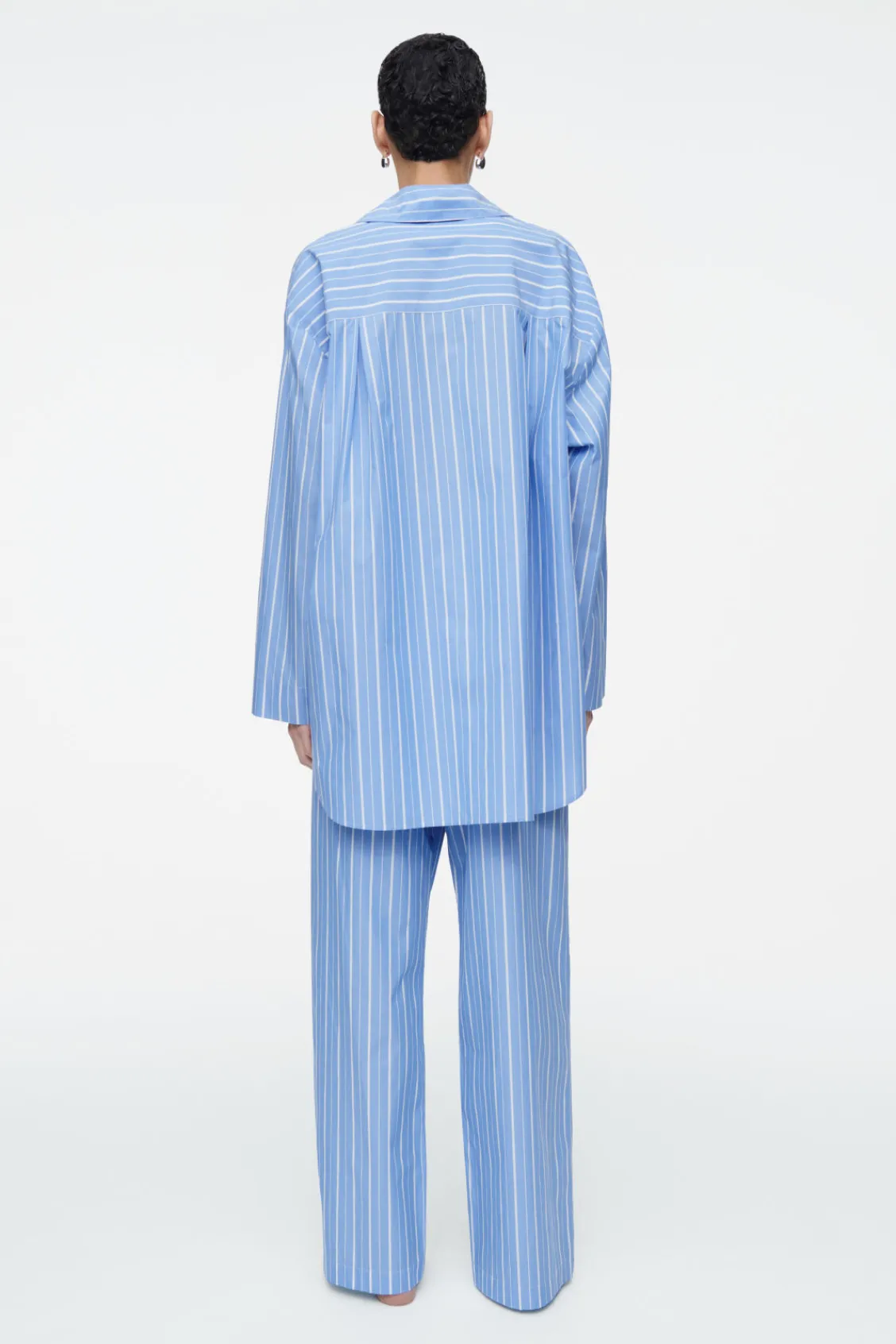 COS PINSTRIPED COTTON PAJAMA PANTS-Women Pants