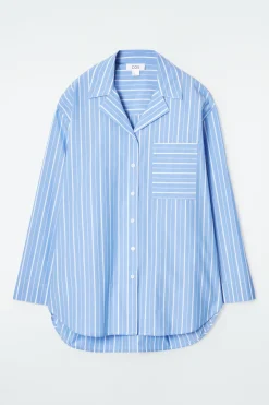 COS PINSTRIPED COTTON PAJAMA SHIRT-Women Shirts & Blouses | Tops