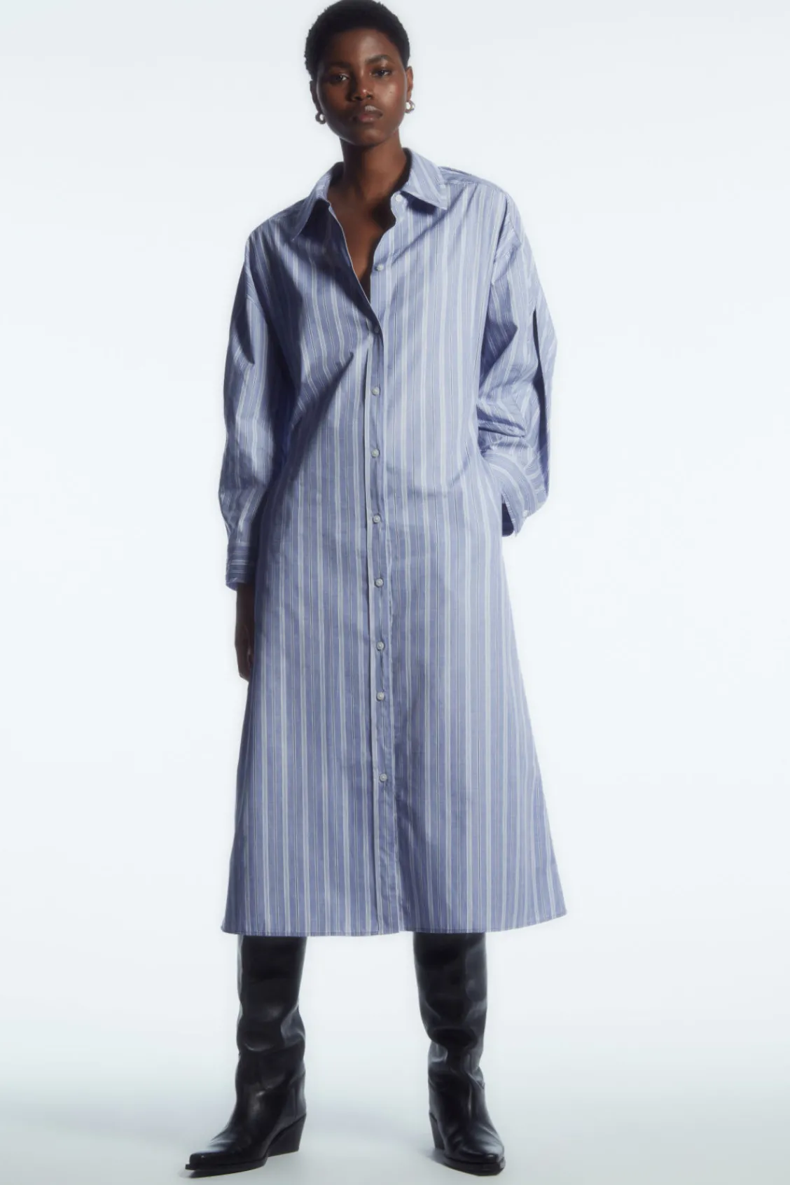 COS PINSTRIPED SHIRT DRESS-Women Dresses & Jumpsuits