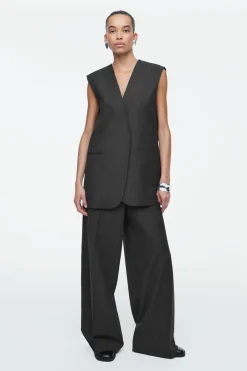 COS PINSTRIPED WOOL WAISTCOAT-Women Tops | Vests & Tailoring