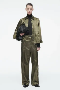 COS PINTUCKED SATIN UTILITY PANTS-Women Vests & Tailoring | Pants
