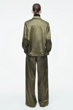 COS PINTUCKED SATIN UTILITY PANTS-Women Vests & Tailoring | Pants