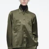 COS PINTUCKED SATIN UTILITY SHIRT-Women Vests & Tailoring | Shirts & Blouses
