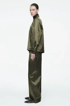 COS PINTUCKED SATIN UTILITY SHIRT-Women Vests & Tailoring | Shirts & Blouses