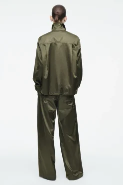 COS PINTUCKED SATIN UTILITY SHIRT-Women Vests & Tailoring | Shirts & Blouses