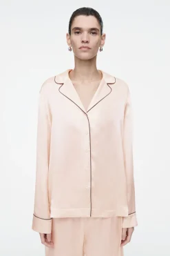 COS PIPED SILK PAJAMA SHIRT-Women Shirts & Blouses | Tops