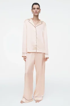 COS PIPED SILK PAJAMA SHIRT-Women Shirts & Blouses | Tops