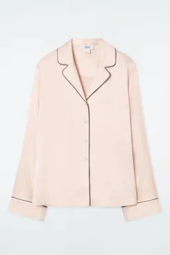 COS PIPED SILK PAJAMA SHIRT-Women Shirts & Blouses | Tops
