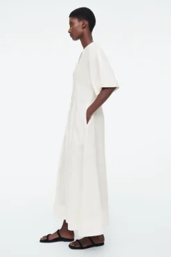 COS PLEATED A-LINE MIDI SHIRT DRESS-Women Dresses & Jumpsuits
