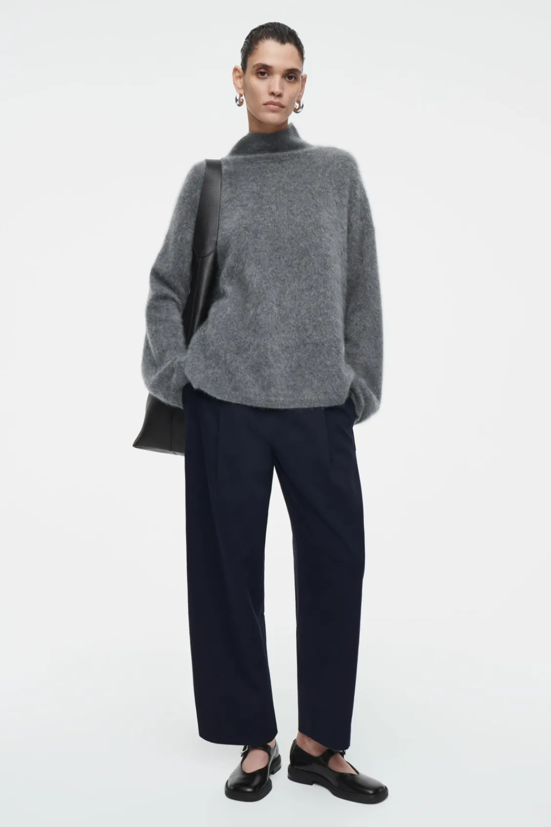 COS PLEATED BARREL-LEG CHINOS-Women Pants