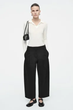 COS PLEATED BARREL-LEG CHINOS-Women Pants
