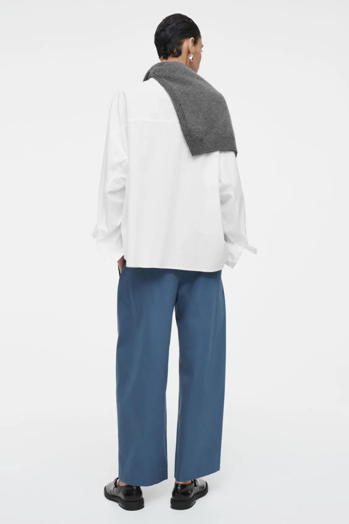 COS PLEATED BARREL-LEG CHINOS-Women Pants
