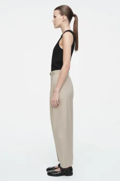 COS PLEATED BARREL-LEG COTTON PANTS-Women Pants