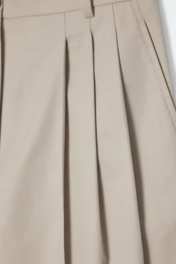 COS PLEATED BARREL-LEG COTTON PANTS-Women Pants