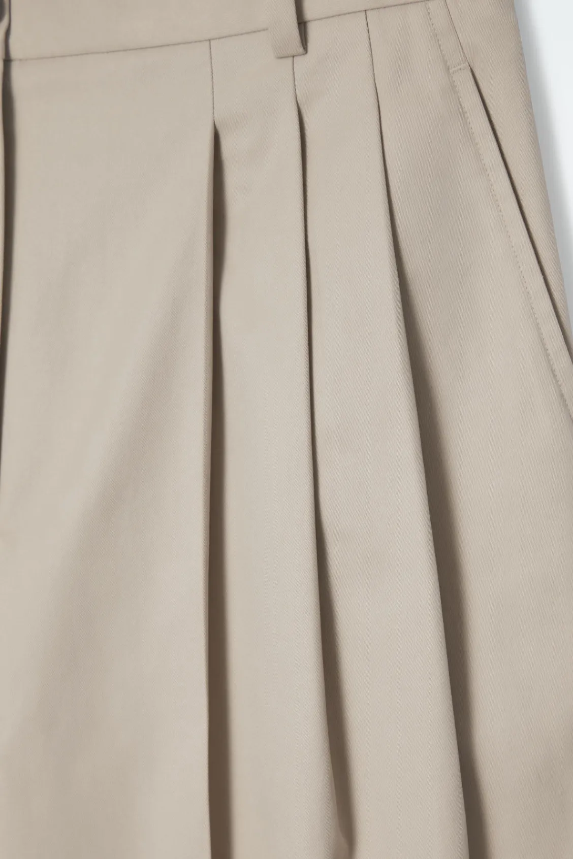 COS PLEATED BARREL-LEG COTTON PANTS-Women Pants