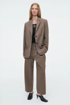 COS PLEATED BARREL-LEG WOOL-BLEND PANTS-Women Vests & Tailoring | Pants