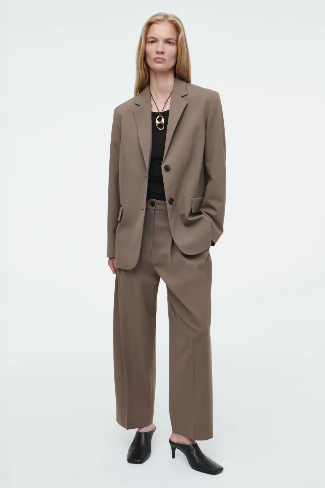 COS PLEATED BARREL-LEG WOOL-BLEND PANTS-Women Vests & Tailoring | Pants