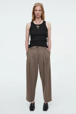COS PLEATED BARREL-LEG WOOL-BLEND PANTS-Women Vests & Tailoring | Pants