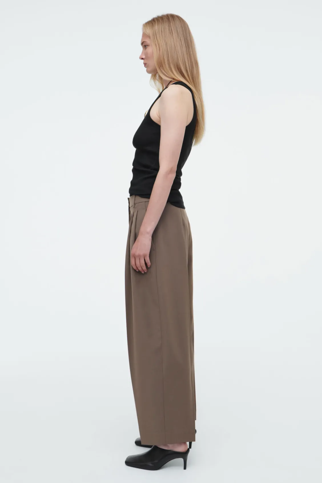 COS PLEATED BARREL-LEG WOOL-BLEND PANTS-Women Vests & Tailoring | Pants