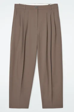 COS PLEATED BARREL-LEG WOOL-BLEND PANTS-Women Vests & Tailoring | Pants