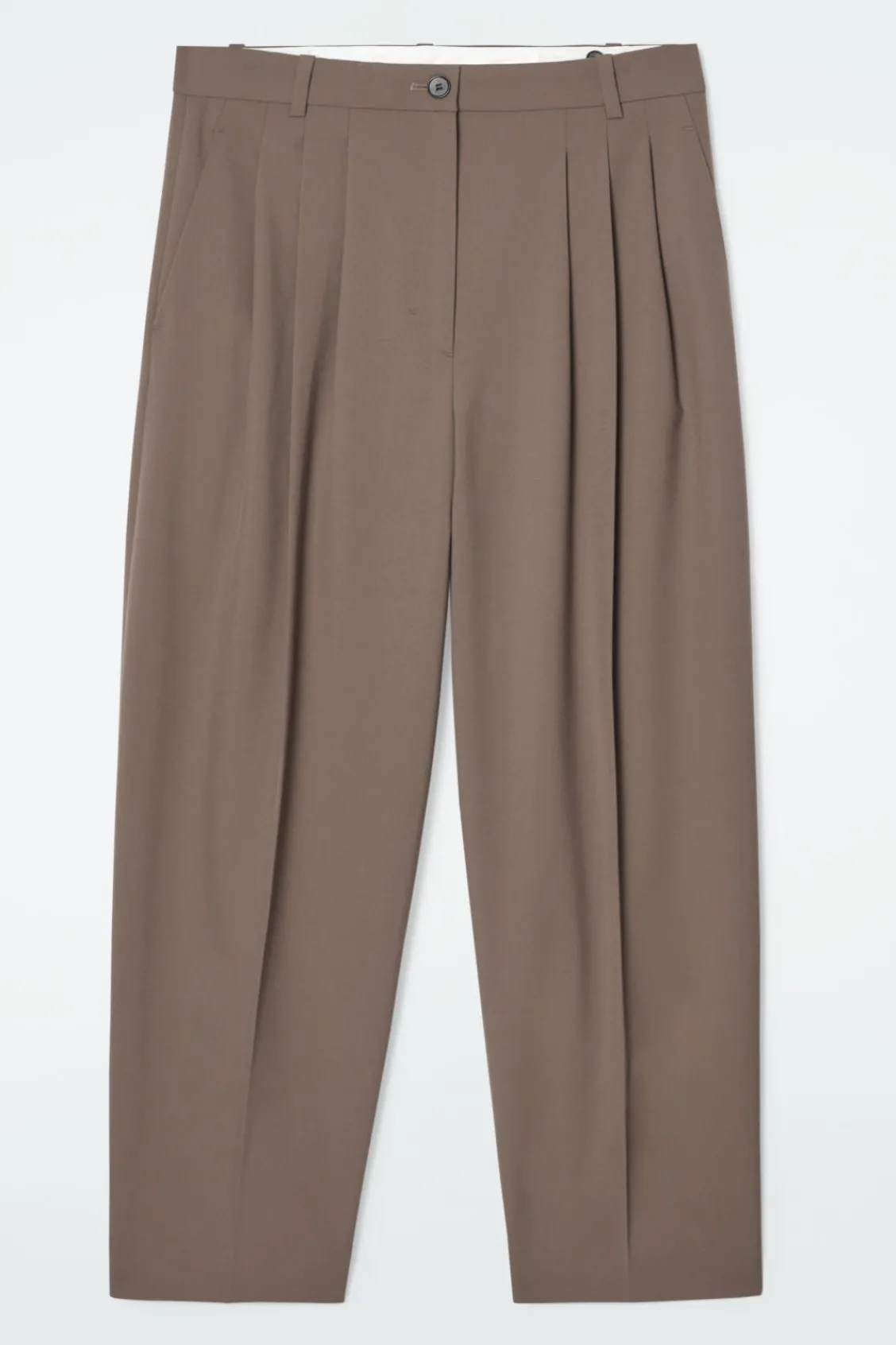 COS PLEATED BARREL-LEG WOOL-BLEND PANTS-Women Vests & Tailoring | Pants