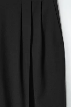 COS PLEATED BARREL-LEG WOOL-BLEND PANTS-Women Pants