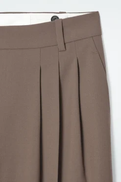 COS PLEATED BARREL-LEG WOOL-BLEND PANTS-Women Vests & Tailoring | Pants