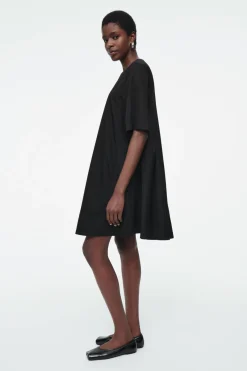 COS PLEATED COTTON MINI DRESS-Women Dresses & Jumpsuits