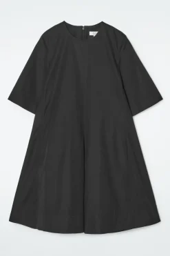 COS PLEATED COTTON MINI DRESS-Women Dresses & Jumpsuits