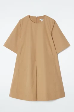 COS PLEATED COTTON MINI DRESS-Women Dresses & Jumpsuits