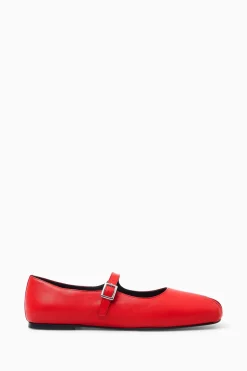 COS PLEATED LEATHER MARY-JANE BALLET FLATS-Women Shoes