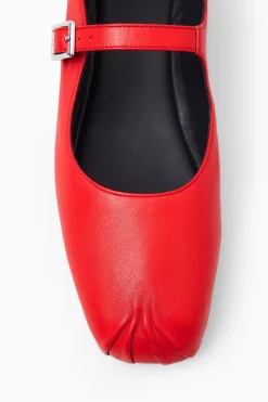COS PLEATED LEATHER MARY-JANE BALLET FLATS-Women Shoes