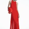 COS PLEATED RACER-NECK MAXI DRESS-Women Dresses & Jumpsuits | Sweaters & Cardigans
