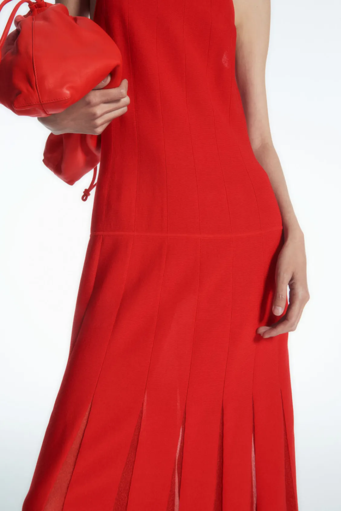 COS PLEATED RACER-NECK MAXI DRESS-Women Dresses & Jumpsuits | Sweaters & Cardigans