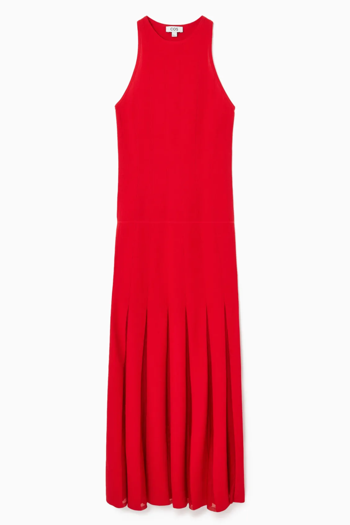COS PLEATED RACER-NECK MAXI DRESS-Women Dresses & Jumpsuits | Sweaters & Cardigans