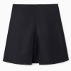 COS PLEATED WOOL-BLEND MINI SKIRT-Women Skirts