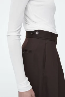 COS PLEATED WOOL-BLEND TAPERED PANTS-Women Vests & Tailoring | Pants